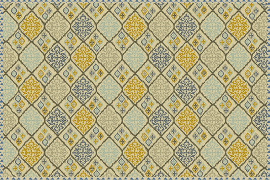 Kitchen Mat 2x3' - Denim / Mustard