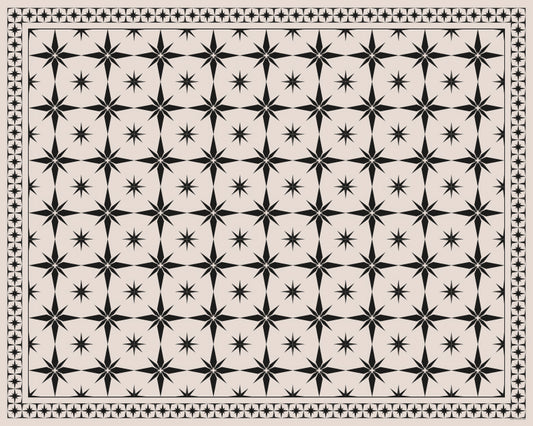 Area Rug 5x8' - Black Star Tile